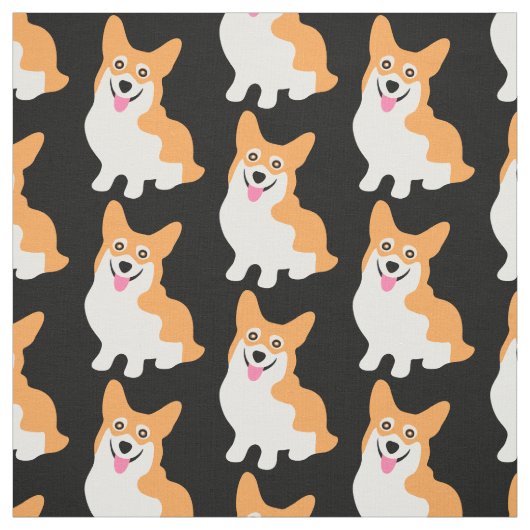Tissu Corgis mignons par la cour (Échantillon)
