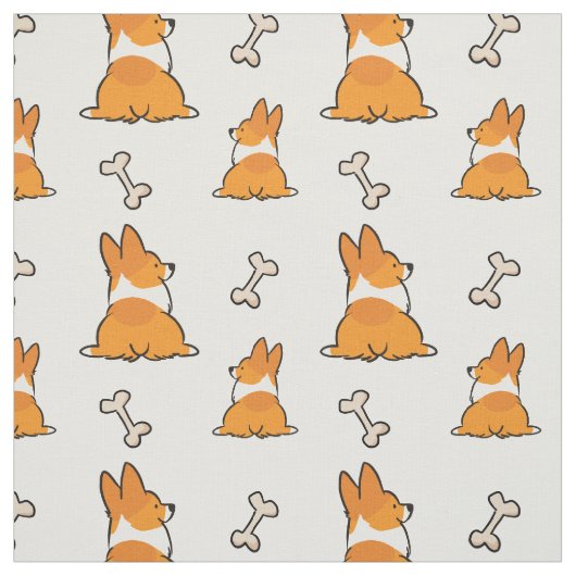 Tissu | CorgiThings de motif de bout de corgi (Échantillon)