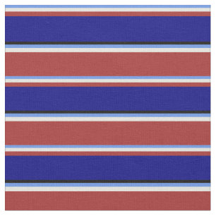 Tissu Cornflower Bleu, beige, Brown, bleu et noir