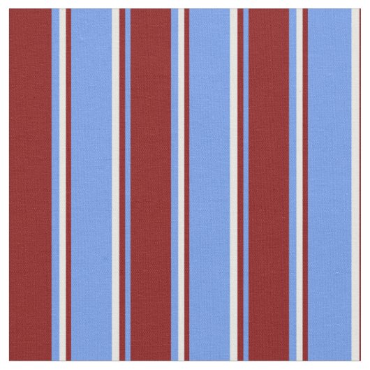 Tissu Cornouailles Bleues, Maroon & Blancs (Fermer)