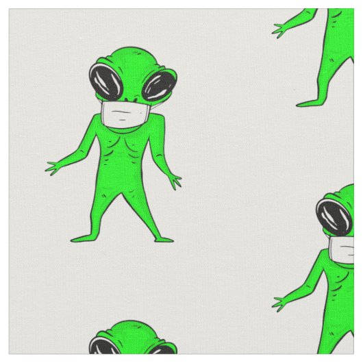 Tissu coronavirus halloween masque visage alien (Fermer)