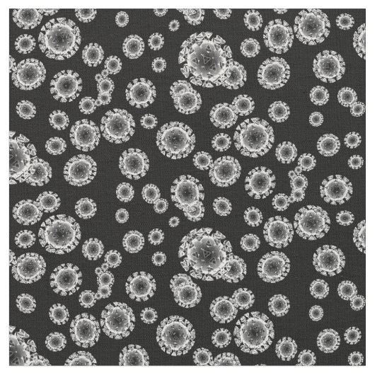Tissu Coronavirus - Noir et Blanc (Fermer)