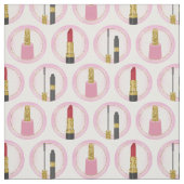 Tissu Cosmetologie Motif de maquillage rose (Échantillon)