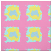 Tissu coton multimotif rose et jaune pâle (Échantillon)