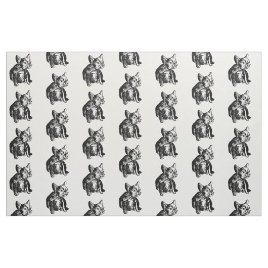 Tissu Coton peigné par coutume de chiot de bouledogue (Fat Quarter)