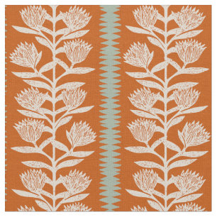Tissu Cottage d'été bohème géométrique terracotta minima