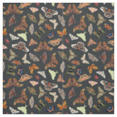 Tissu Cottagecore foncé Moths Nature (Échantillon)