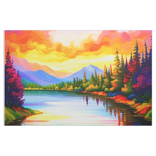 Tissu Coucher de soleil sur le lac (Yard)