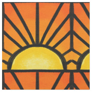 Tissu Coucher du soleil de Deco en verre souillé