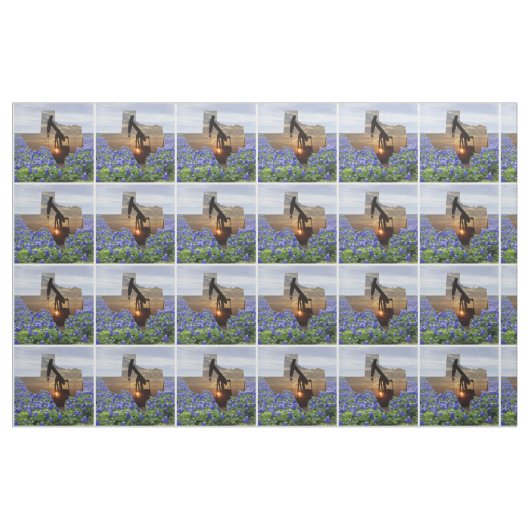 Tissu Coucher du soleil et Bluebonnets de Jack de pompe (Yard)