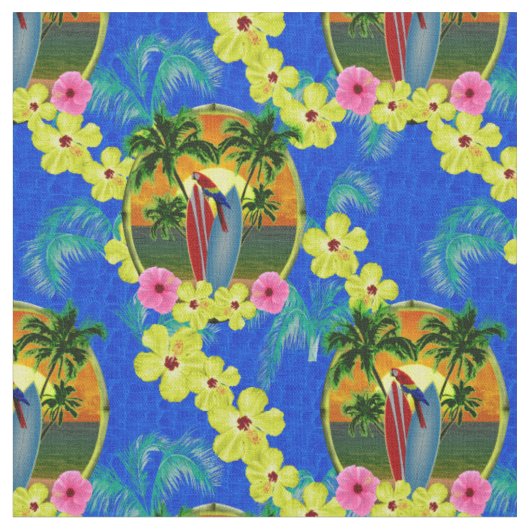 Tissu Coucher du soleil tropical (Fermer)