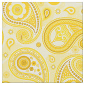 Tissu Couleur jaune motif Paisley (Fermer)