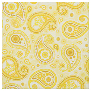 Tissu Couleur jaune motif Paisley