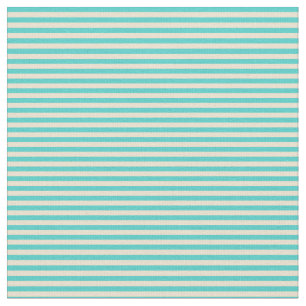 Tissu Couleur Turquoise & Beige Lignes/Motif