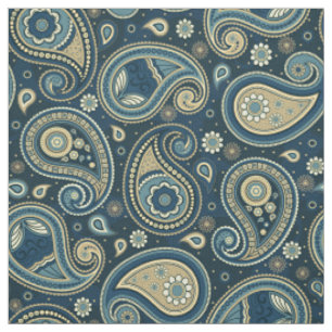Tissu Couleur turquoise motif Paisley