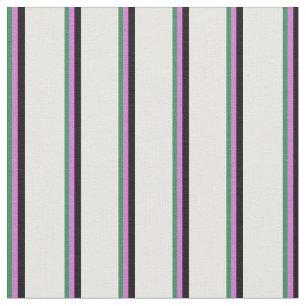 Tissu Couleur vert de mer, orchidée, noire et crème à la