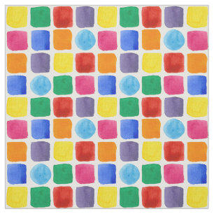 Tissu Couleurs arc-en-ciel primaires Enfants Motif géomé