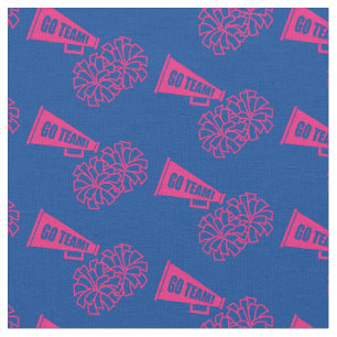 Tissu Couleurs de l'école de pom-pom girl rose et bleu