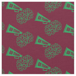 Tissu Couleurs de l'école de pom-pom girl Vert et Maroon