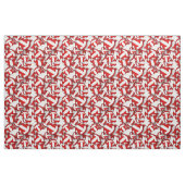 Tissu couleurs d'équipe rouge et blanc volleyballs motif (Yard)