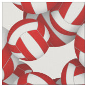 Tissu couleurs d'équipe rouge et blanc volleyballs motif (Fermer)