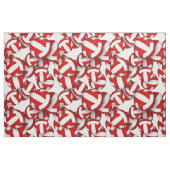 Tissu couleurs d'équipe rouge et blanc volleyballs motif (Fat Quarter)