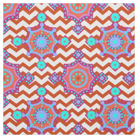 Tissu Couleurs du carnaval | Chevron Boho Motif (Échantillon)