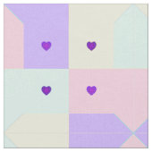 Tissu Couleurs pastel & coeurs violets battre (Fermer)