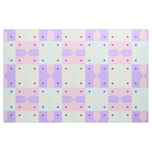 Tissu Couleurs pastel & coeurs violets battre (Fat Quarter)