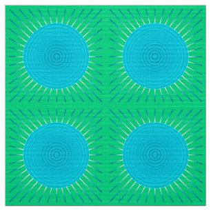 Tissu Coup de soleil géométrique moderne - Bleu et ver