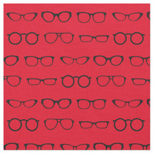 Tissu Coup de verre noir et rouge optique