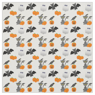 Tissu Coupable personnage d'Halloween Bat, chat, citroui