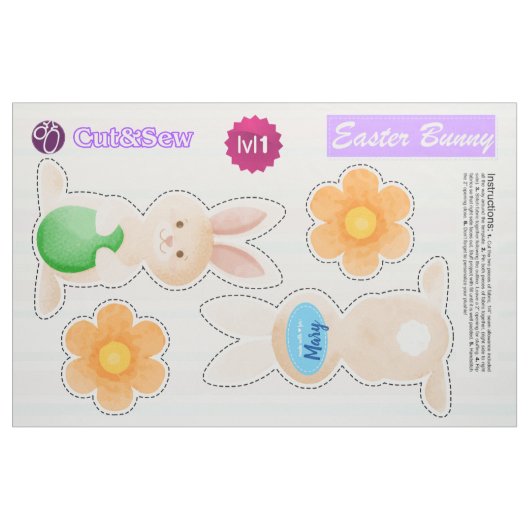 Tissu Couper et coudre lapin de Pâques - Projet do-it-yo (Fat Quarter)