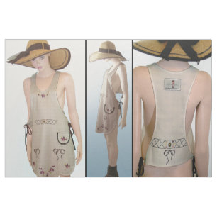 Tissu Couper et coudre Mode - Vintage brodé APRON tan