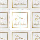 Tissu Couper et couper | Ciseaux blancs et or fabriqués  (Carreau)