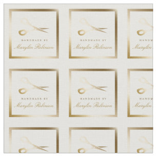 Tissu Couper et couper   Ciseaux blancs et or fabriqués 
