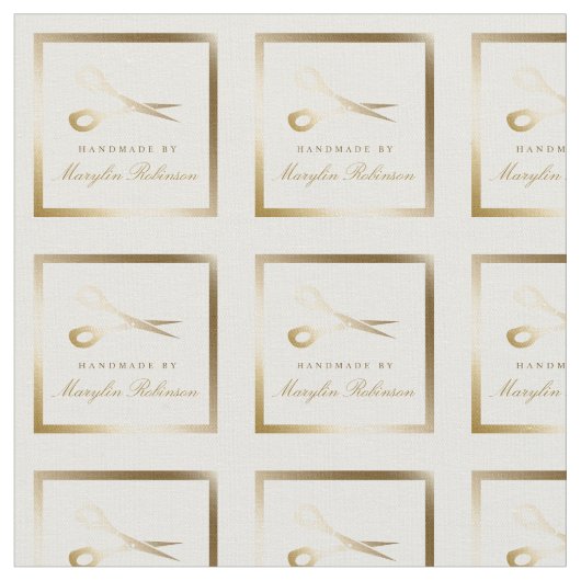 Tissu Couper et couper | Ciseaux blancs et or fabriqués  (Fermer)