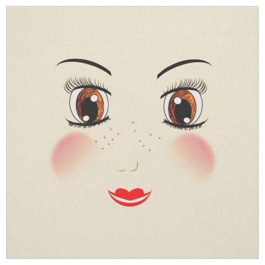 Tissu Couper Et Couper De Mignons Gros Faces De Poupée D (Échantillon)