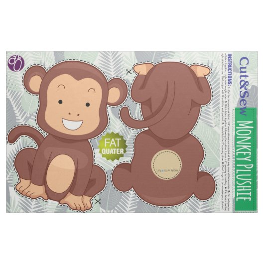 Tissu Couper et mâcher : Singe de la Jungle (Fat Quarter)