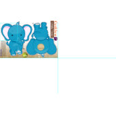 Tissu Coupez et cousez : Éléphant bleu (Carreau)