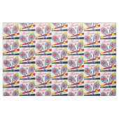 Tissu Couples Raquettes de tennis et boules Monogrammes (Fat Quarter)