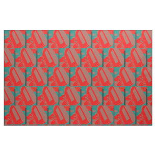 Tissu Cour rouge et verte rapportant la machine