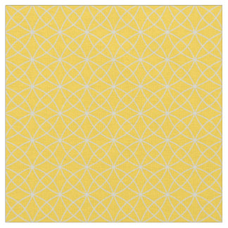 Tissu Courbes entrelacées sur fond jaune