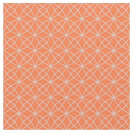 Tissu Courbes entrelacées sur orange (Fermer)