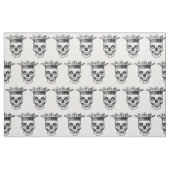 Tissu couronné d'impression de têtes (Fat Quarter)