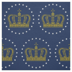 Tissu Couronne et étoiles royales d'or + votre backgr.