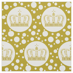 Tissu Couronne et points royaux d'or + votre backgr. et