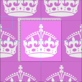 Tissu Couronne violette et blanche (Carreau)