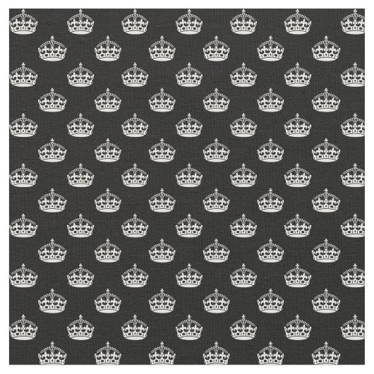 Tissu Couronnes noires et blanches (Fermer)