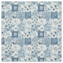 Courte vintage bleue patchwork quilt Cottagecore f